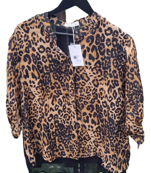 Worthier Leopard Print Linen shirt